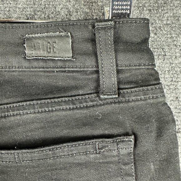 PAIGE Jeans Womens 27 Verdugo Ultra Skinny Black Stretch Pockets Logo - Picture 10 of 10